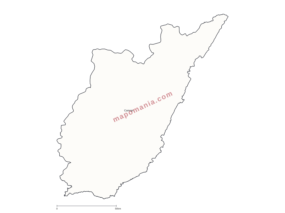 Carte de Camopi à personnaliser
