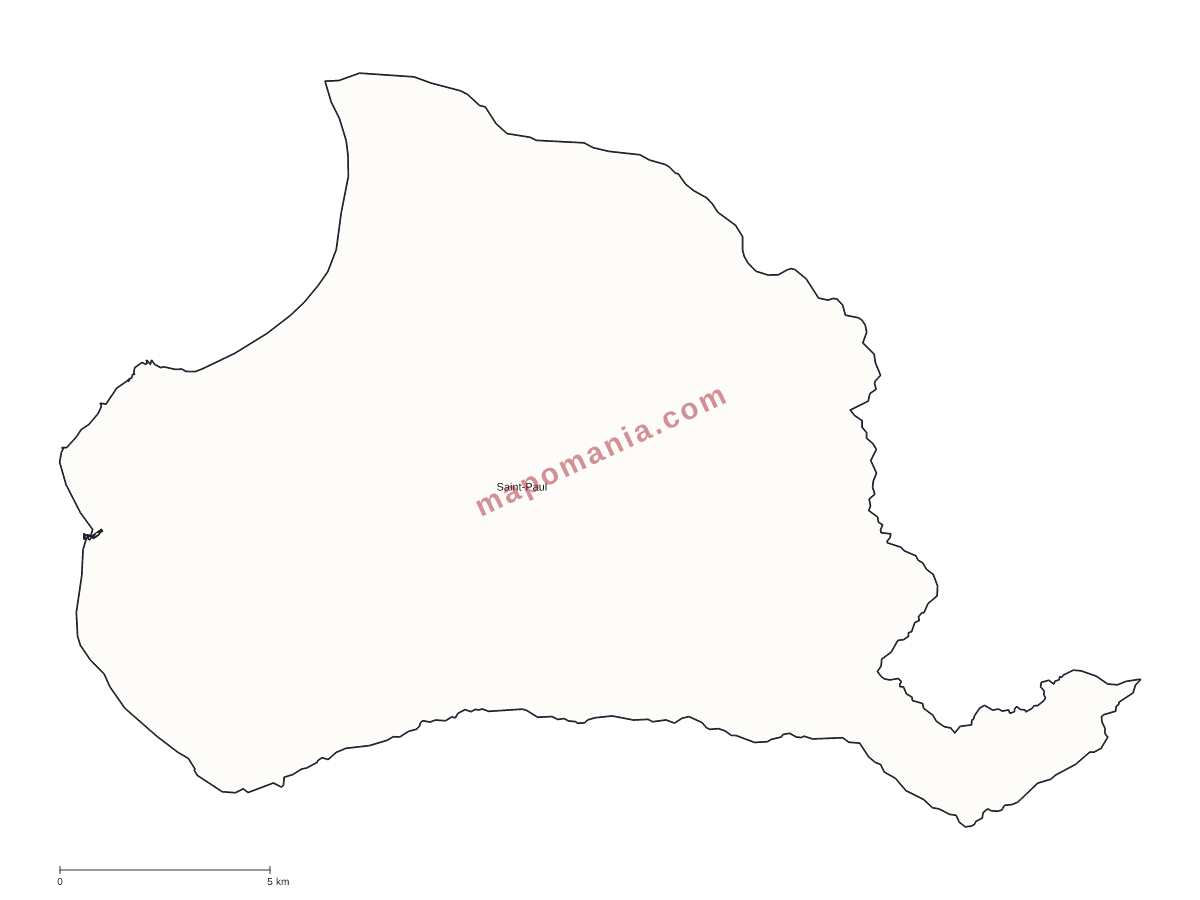 Carte de Saint-Paul à personnaliser