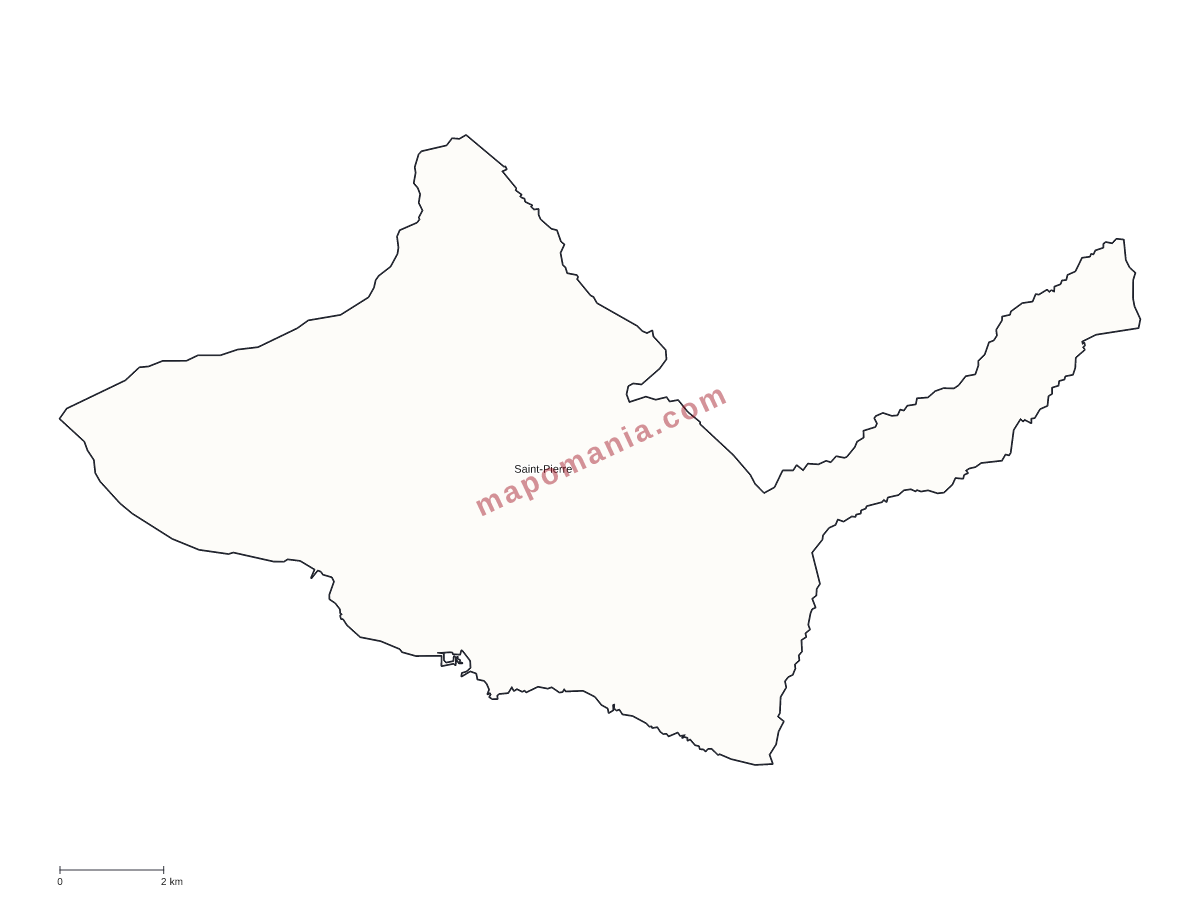Carte de Saint-Pierre à personnaliser