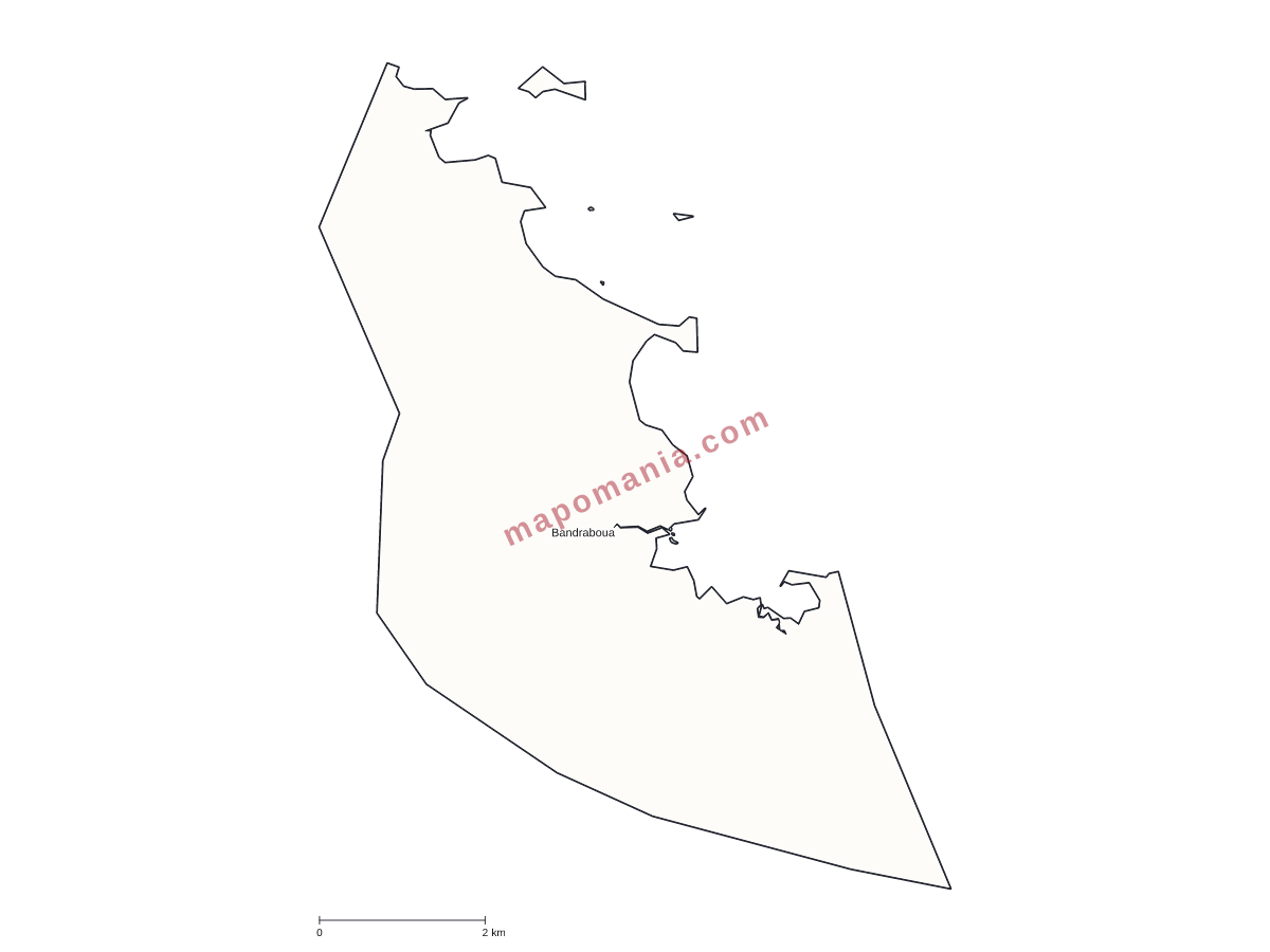 Carte de Bandraboua à personnaliser
