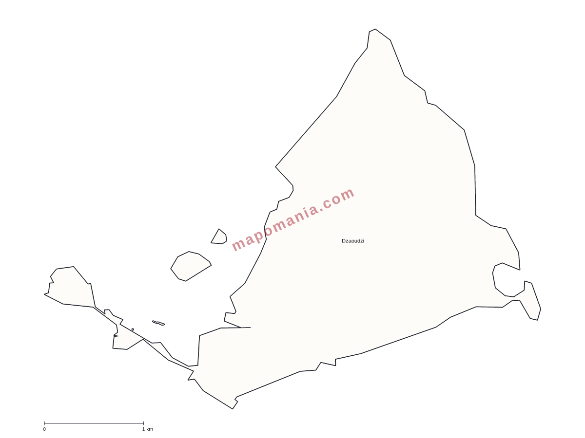 Carte de Dzaoudzi à personnaliser