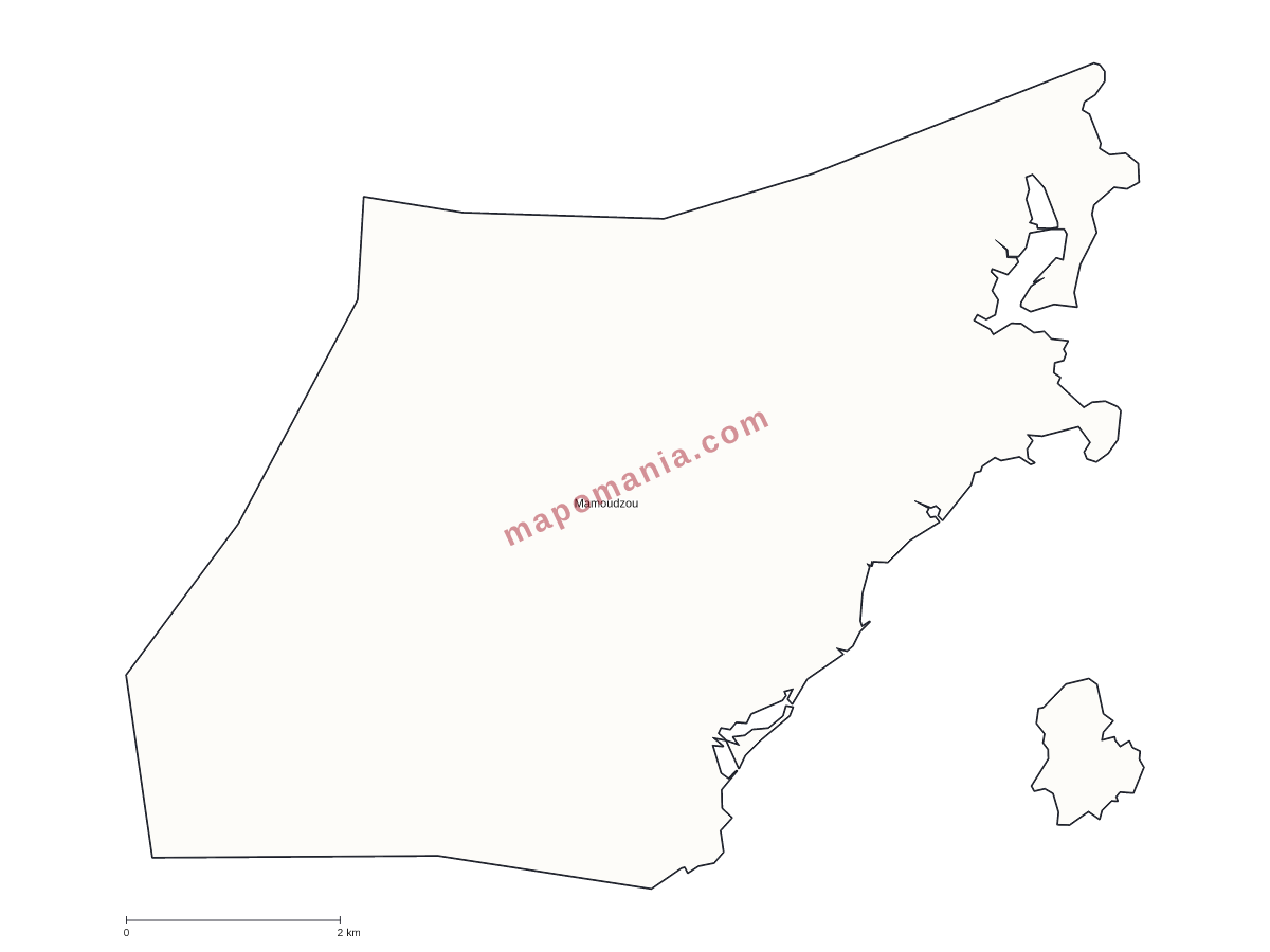 Carte de Mamoudzou à personnaliser