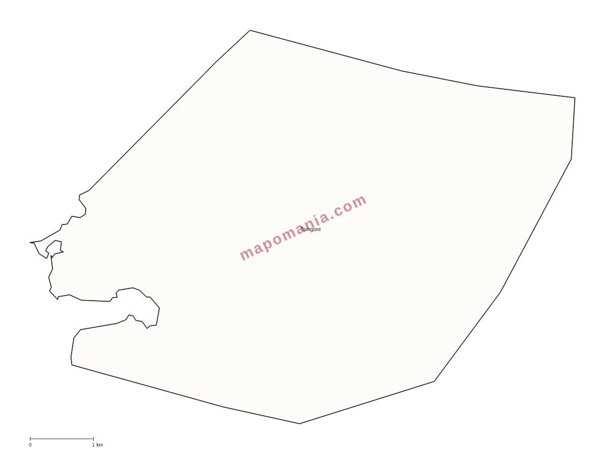 Carte de Tsingoni à personnaliser
