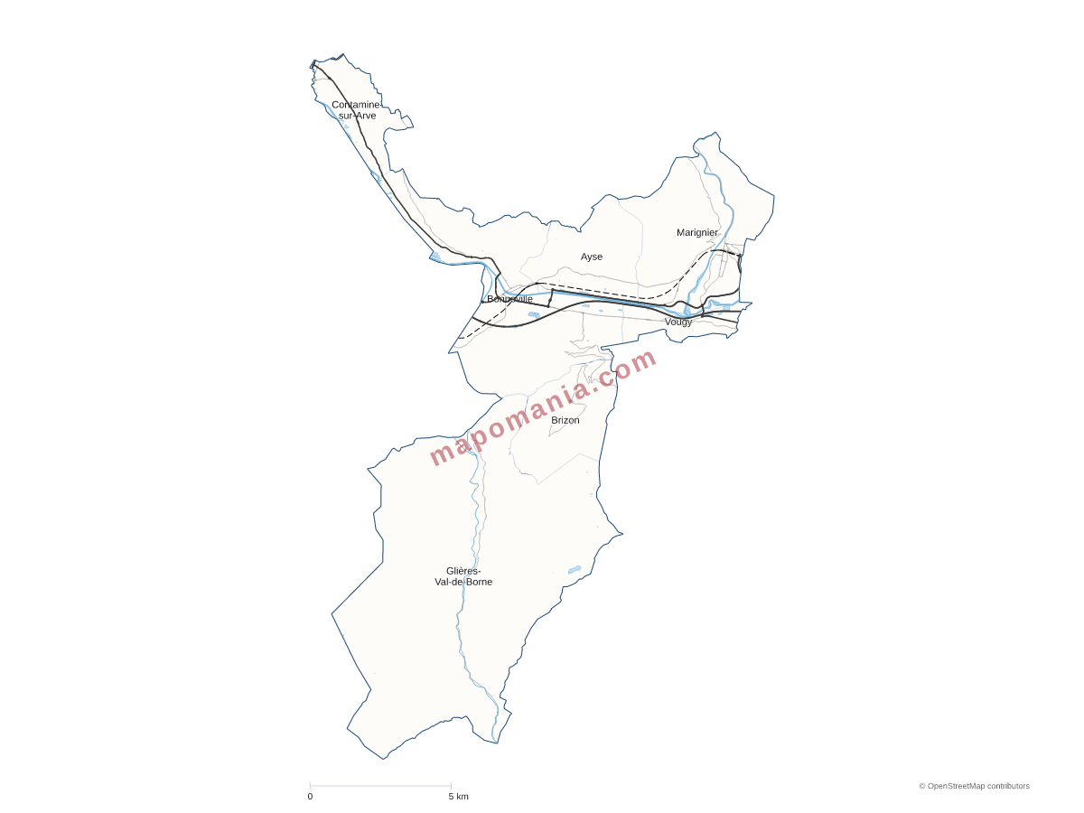 Carte de CC Faucigny - Glières à personnaliser