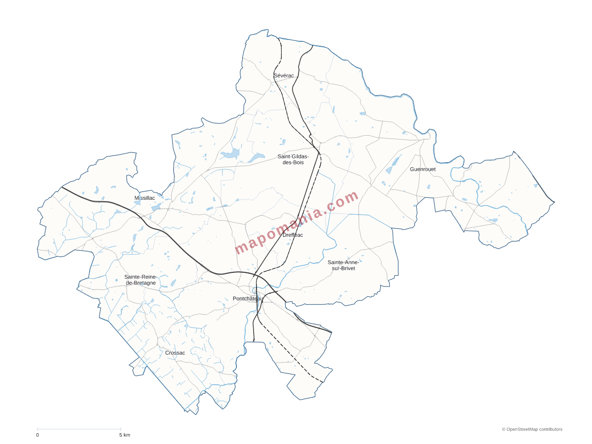 Carte de CC du Pays de Pontchâteau St-Gildas-des-Bois à personnaliser