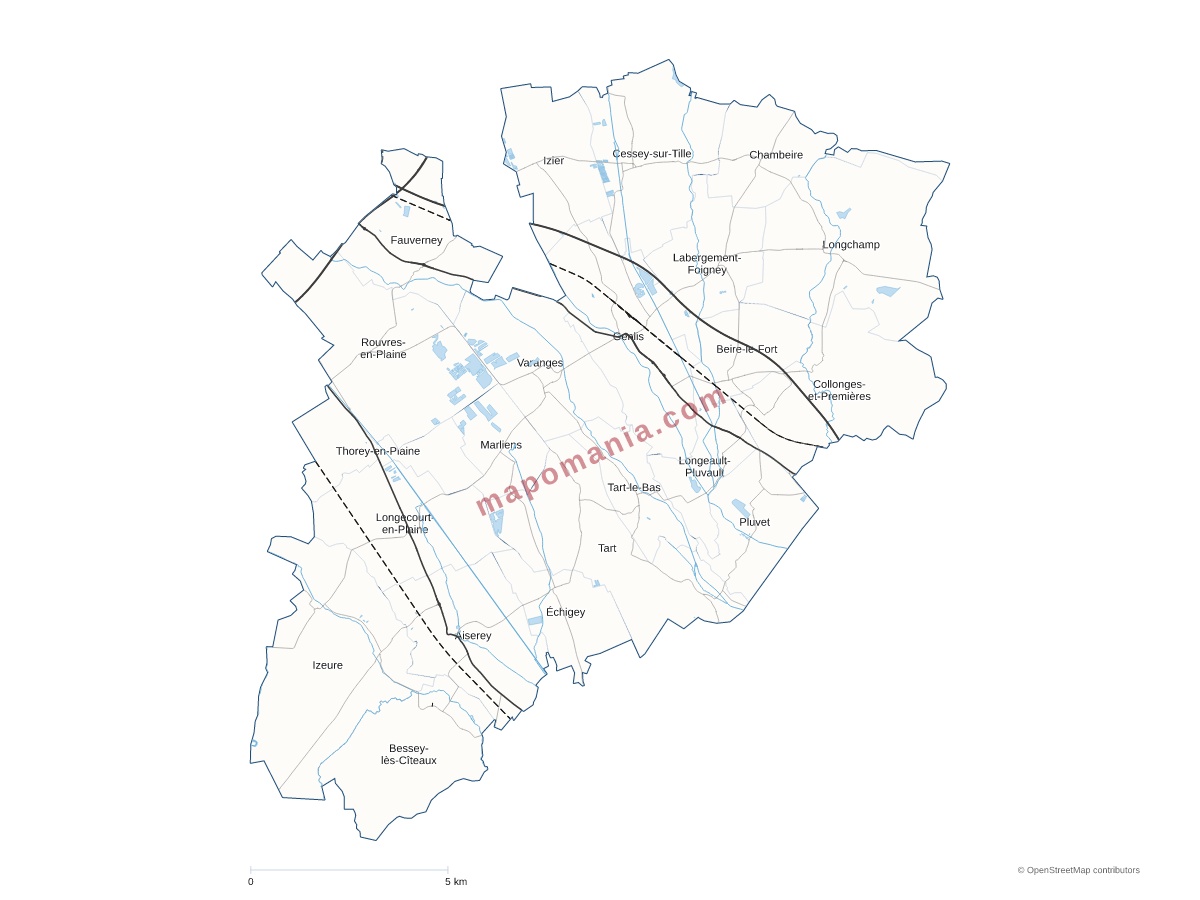 Carte de CC de la Plaine Dijonnaise à personnaliser
