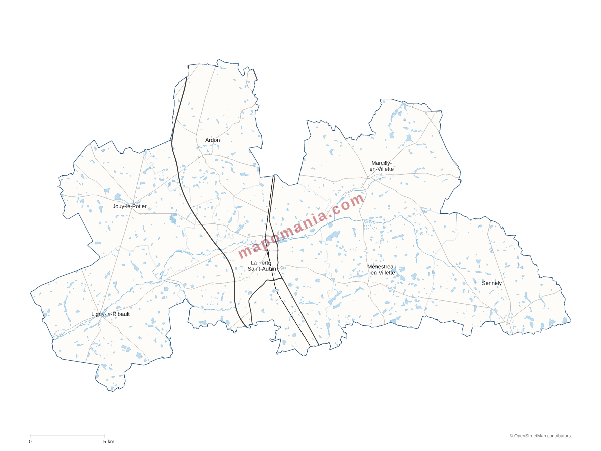 Carte de CC des Portes de Sologne à personnaliser