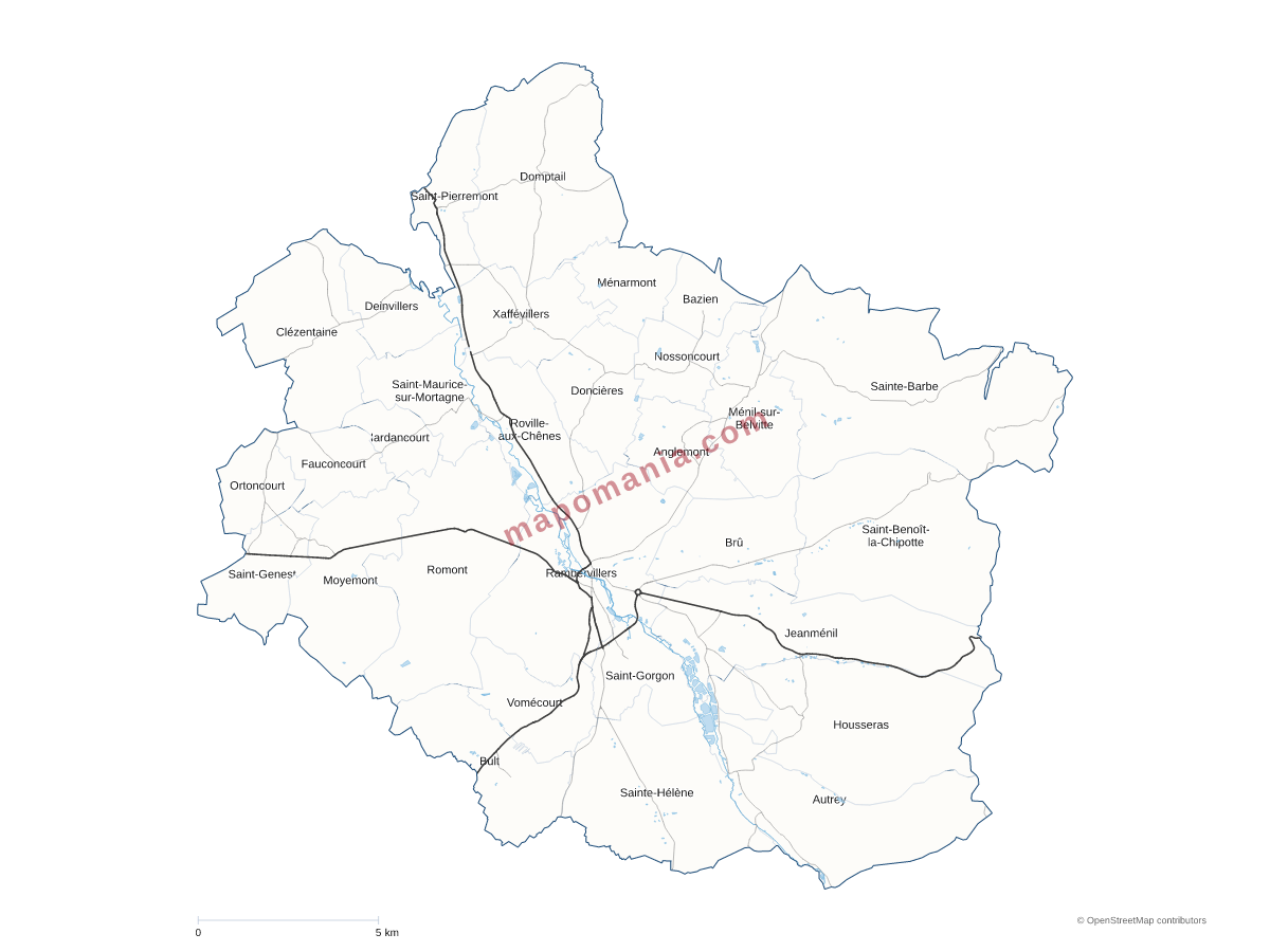 Carte de CC de la Région de Rambervillers à personnaliser