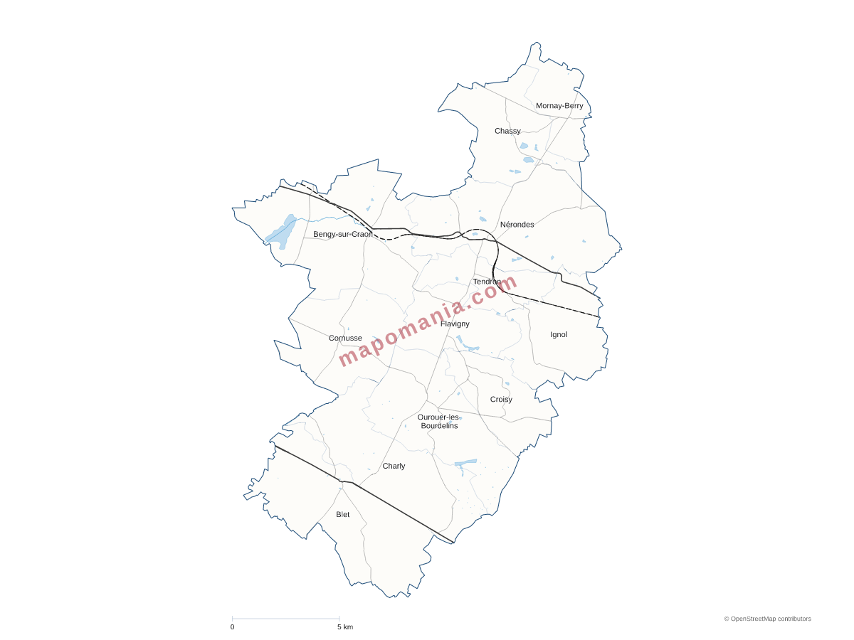 Carte de CC Pays de Nérondes à personnaliser