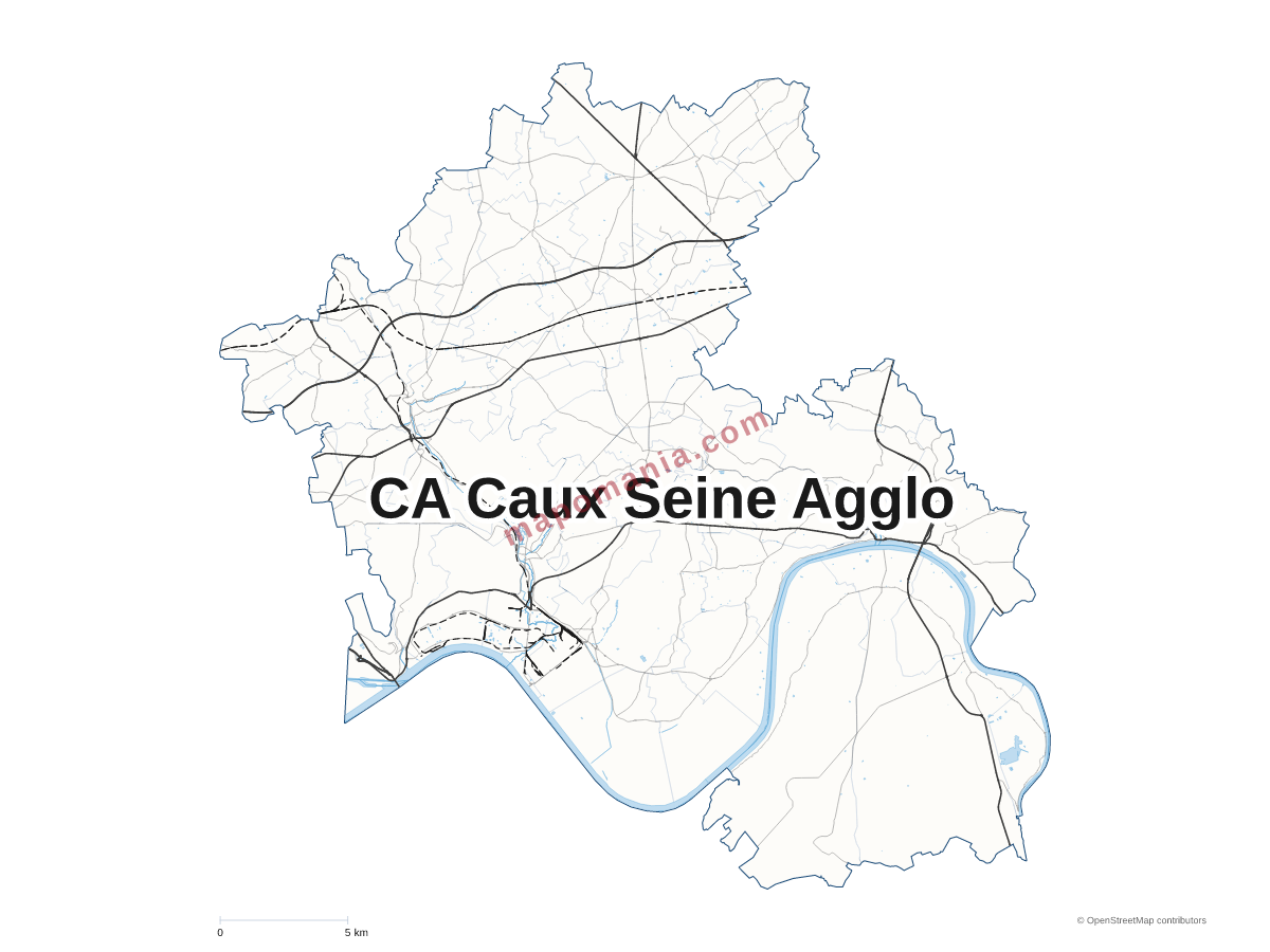Carte de CA Caux Seine Agglo à personnaliser