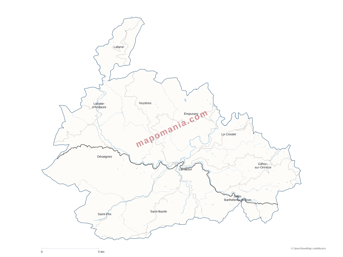 Carte de CC du Pays de Lamastre à personnaliser