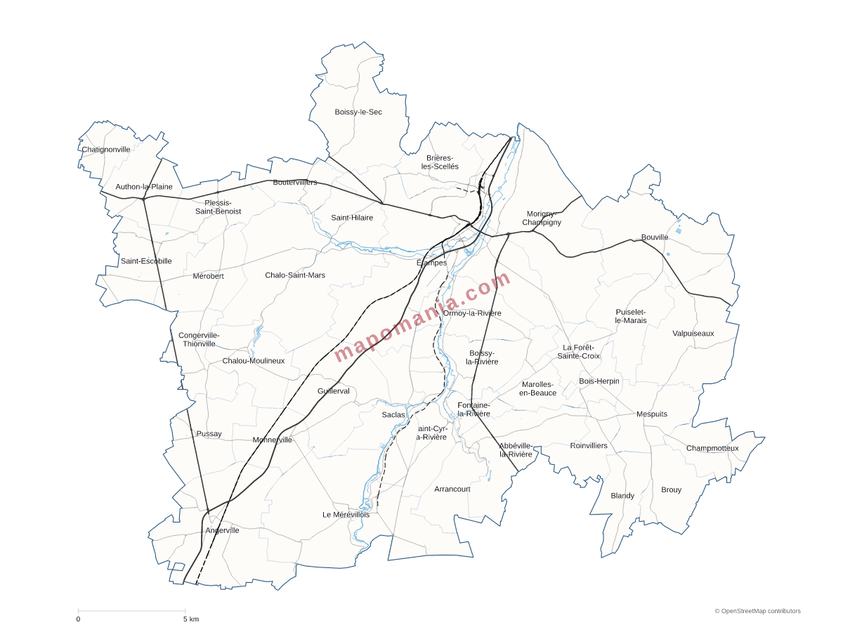 Carte de CA Étampois Sud Essonne à personnaliser