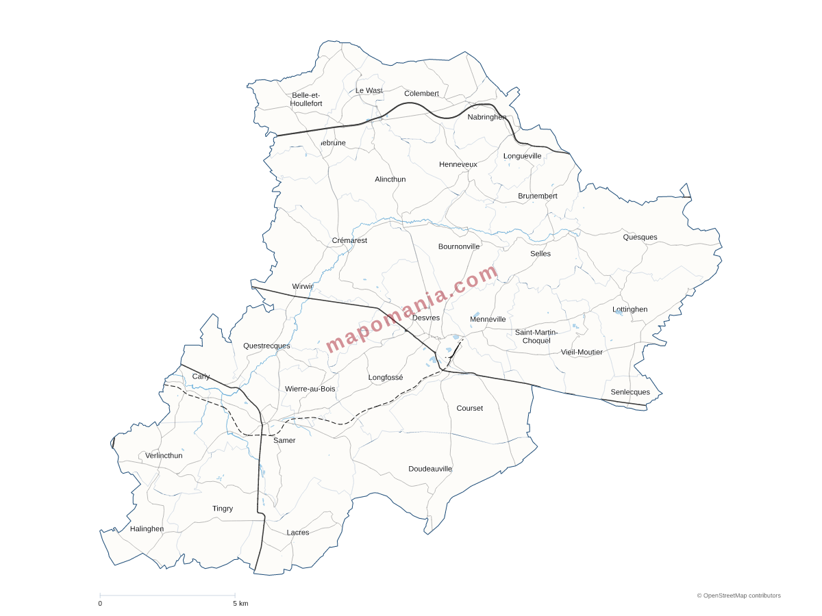 Carte de CC de Desvres-Samer à personnaliser