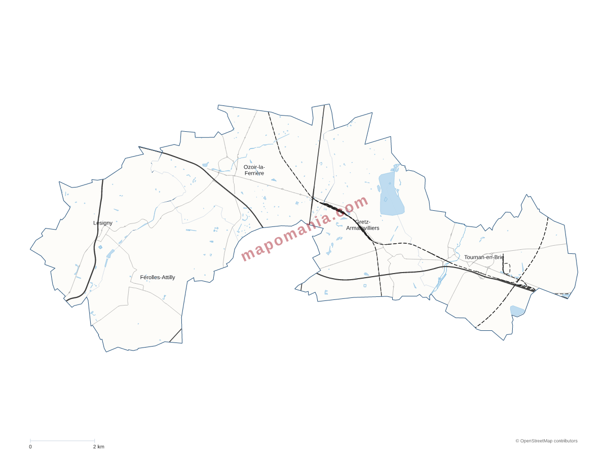 Carte de CC Les Portes Briardes Entre Villes et Forêts à personnaliser