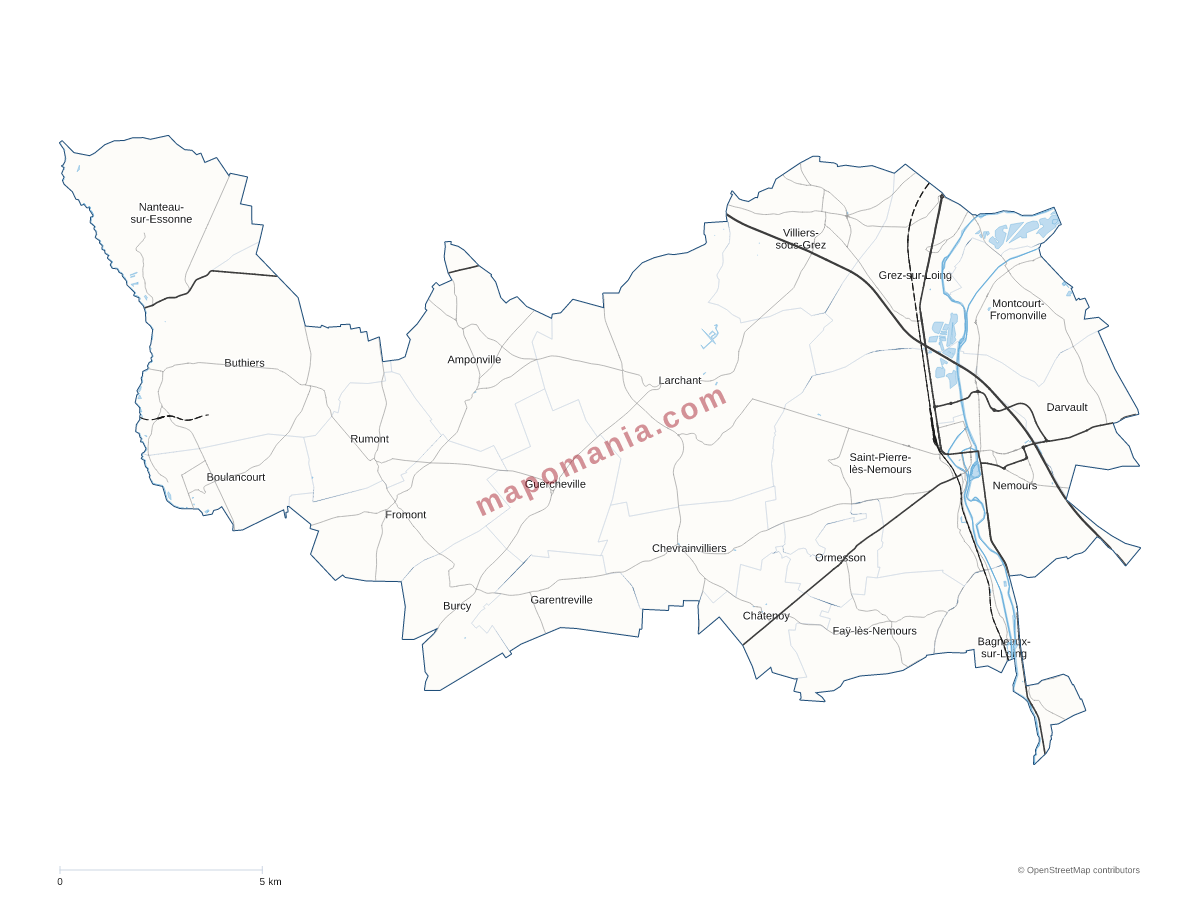 Carte de CC Pays de Nemours à personnaliser