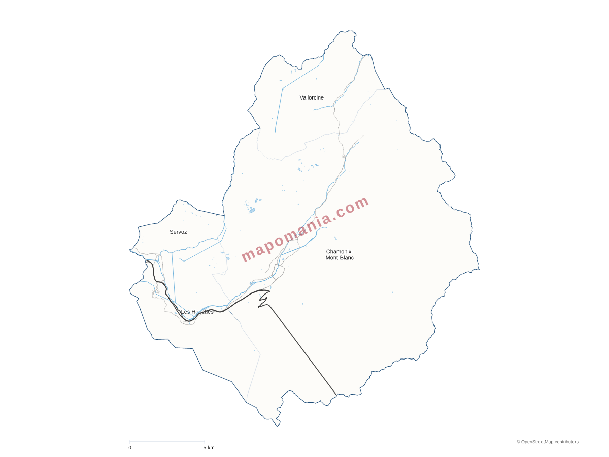 Carte de CC de la Vallée de Chamonix-Mont-Blanc à personnaliser