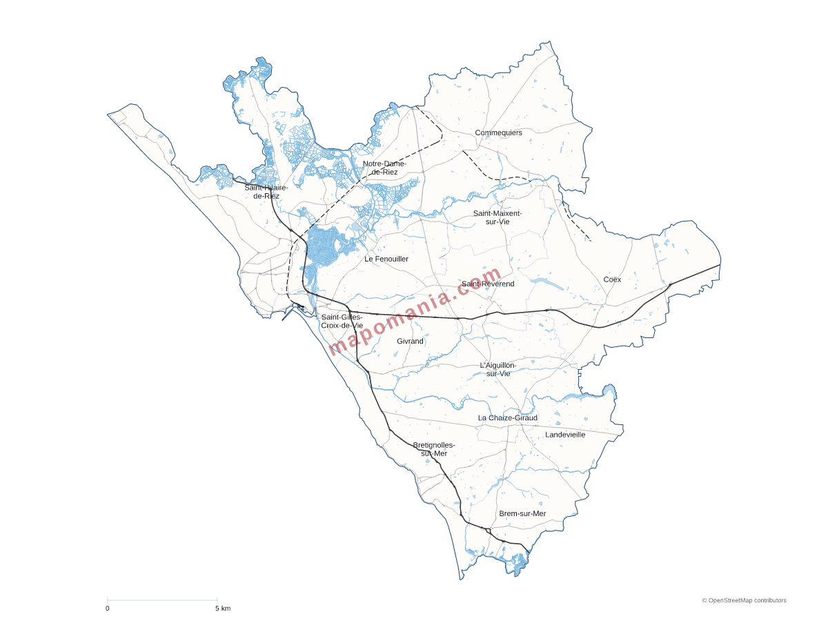 Carte de CA du Pays de Saint-Gilles-Croix-de-Vie à personnaliser