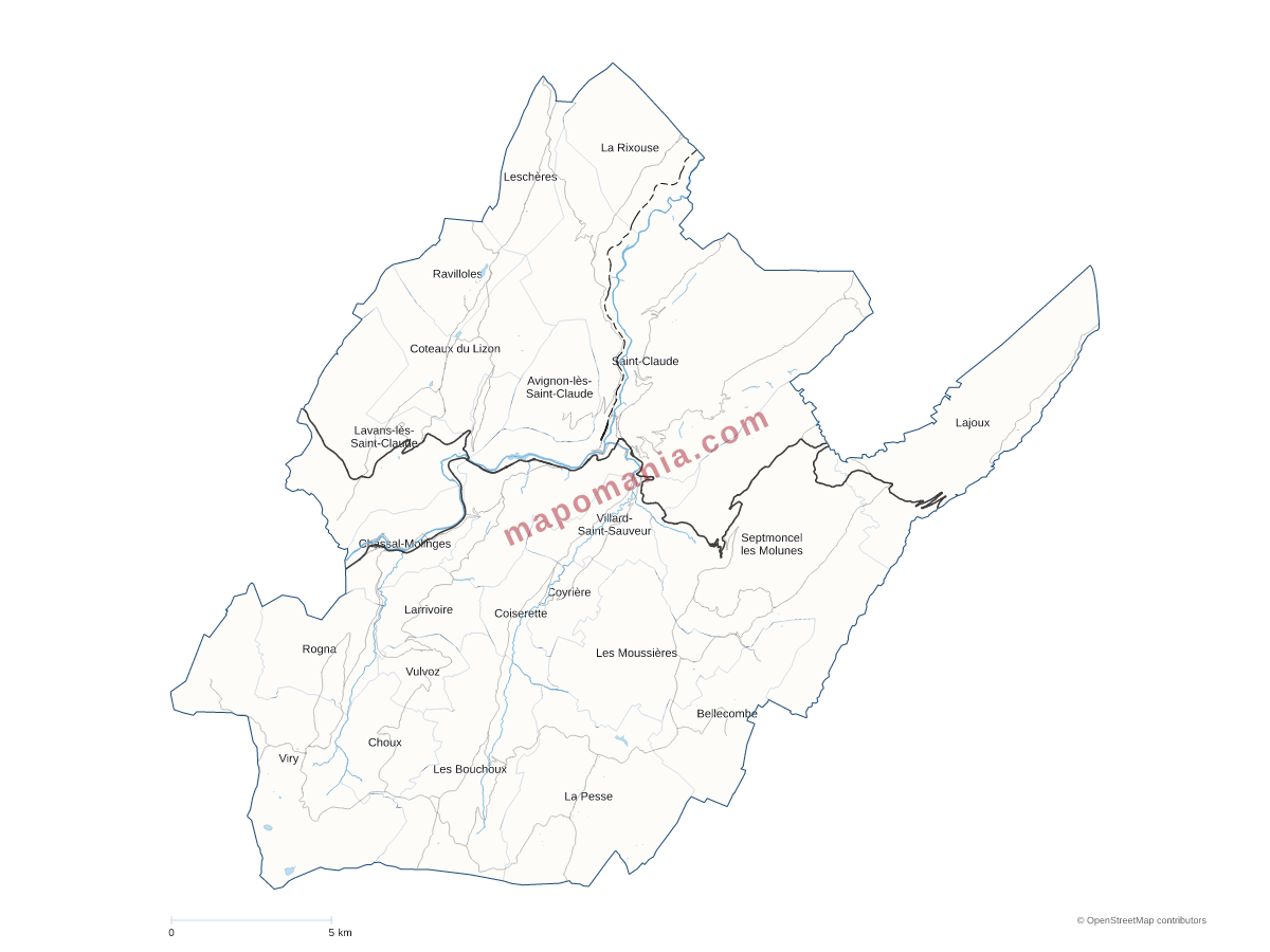 Carte de CC Haut-Jura Saint-Claude à personnaliser