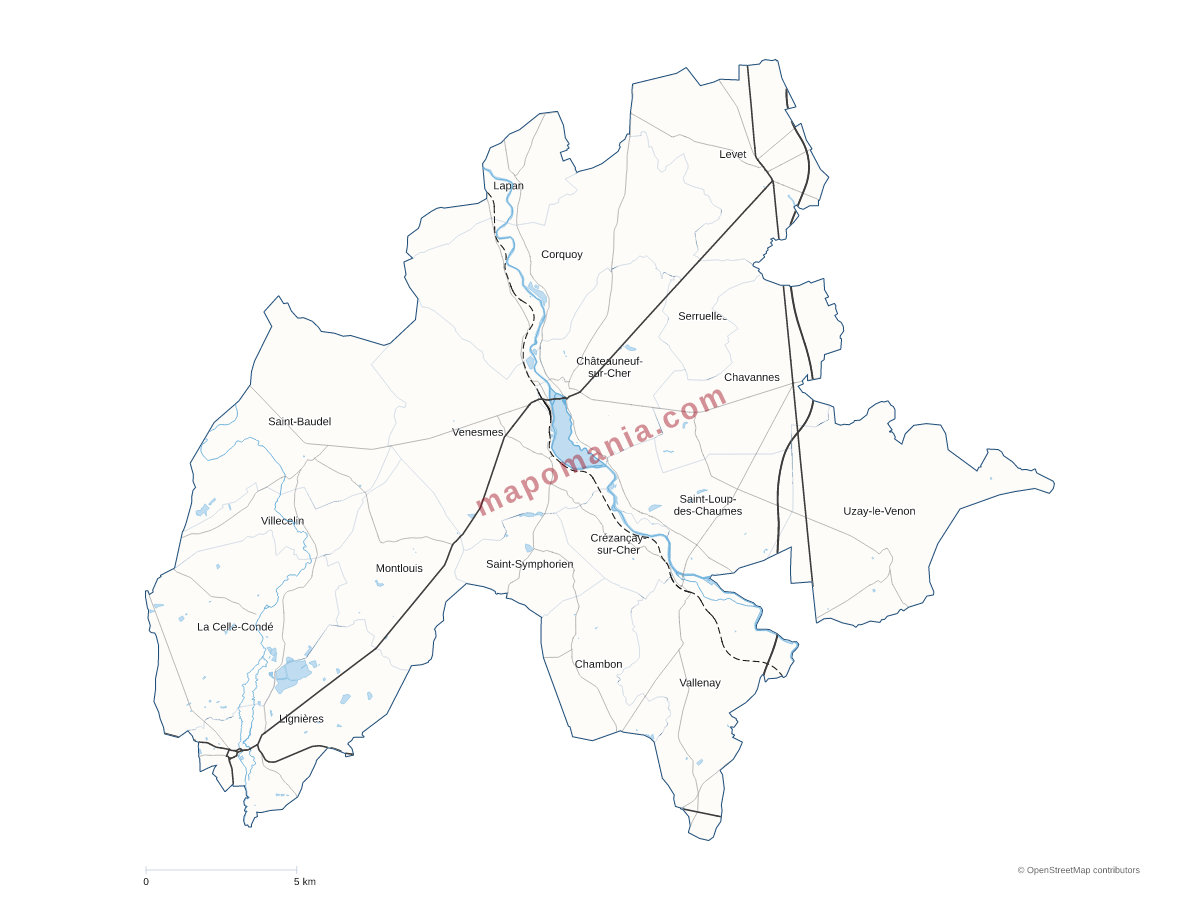 Carte de CC Arnon Boischaut Cher à personnaliser