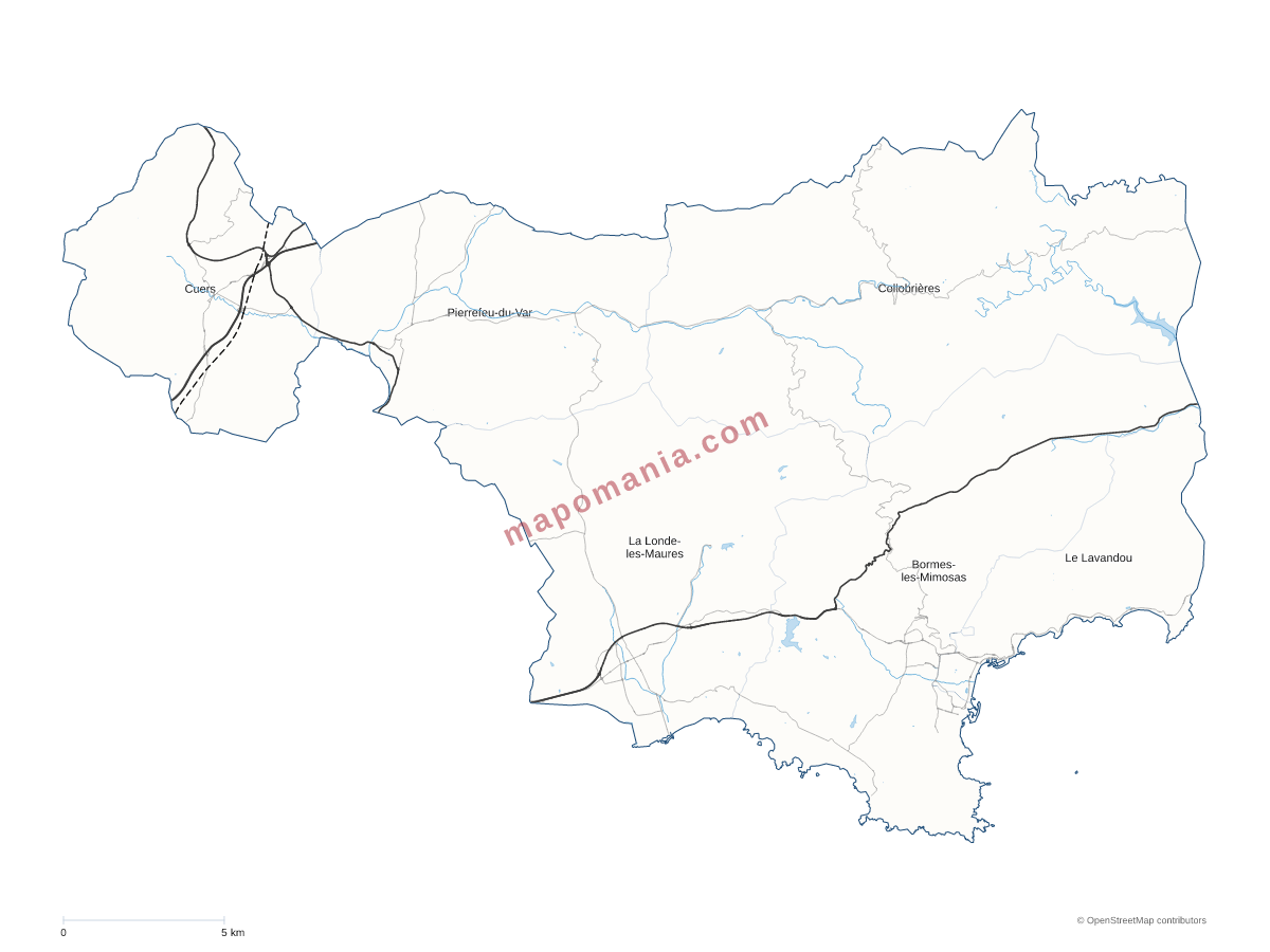 Carte de CC Méditerranée Porte des Maures à personnaliser