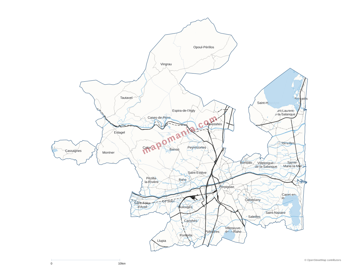 Carte de CU Perpignan Méditerranée Métropole à personnaliser