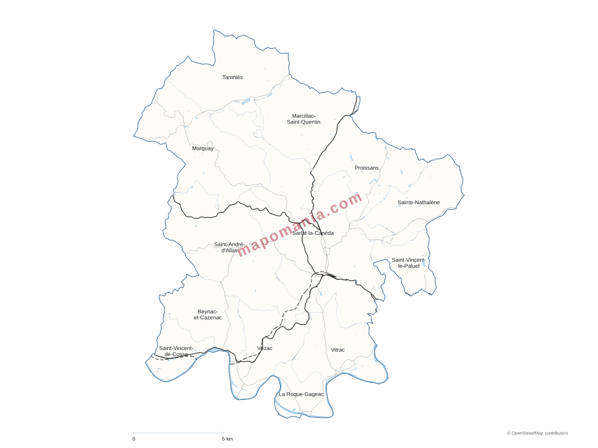 Carte de CC Sarlat-Périgord Noir à personnaliser