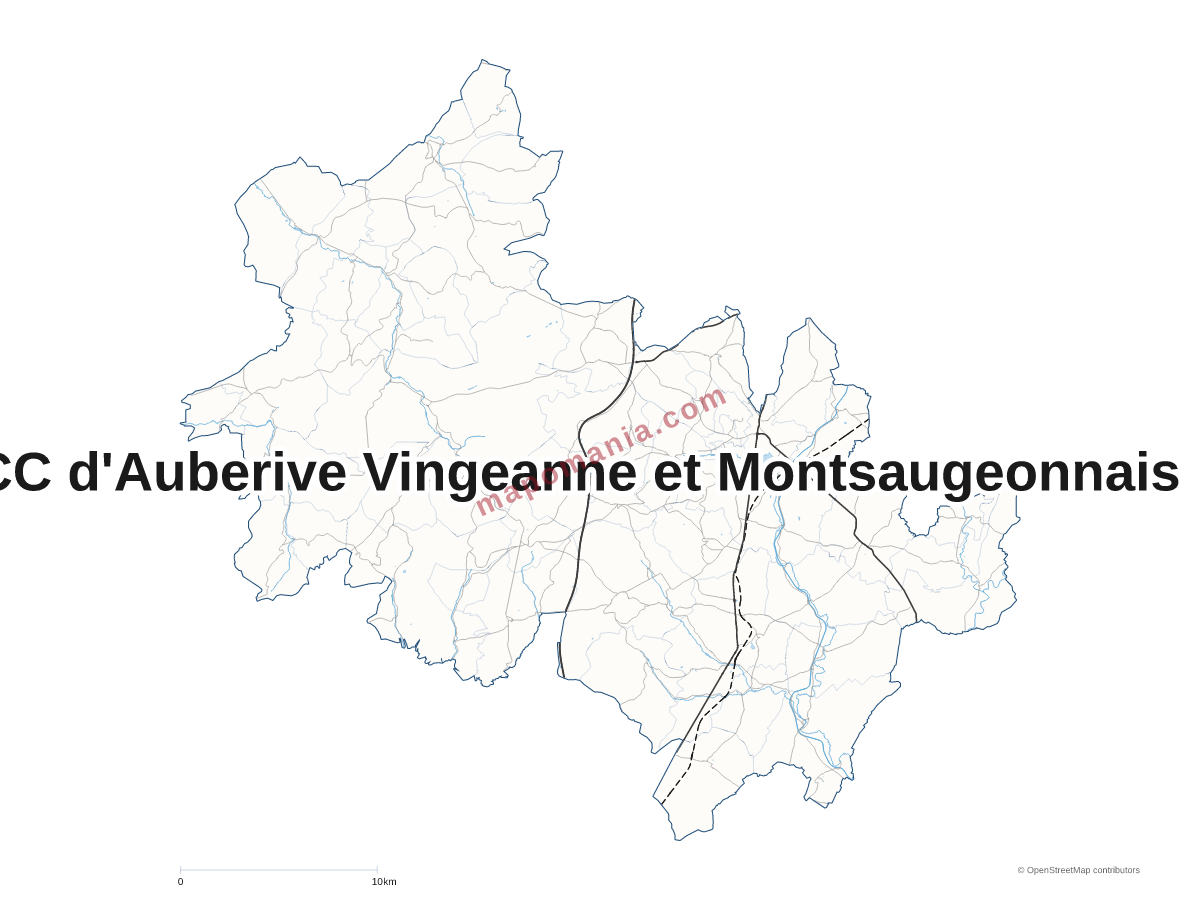 Carte de CC d'Auberive Vingeanne et Montsaugeonnais à personnaliser