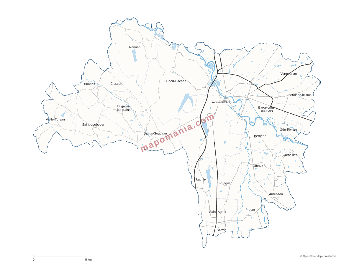 Carte de CC d'Aire-sur-l'Adour à personnaliser