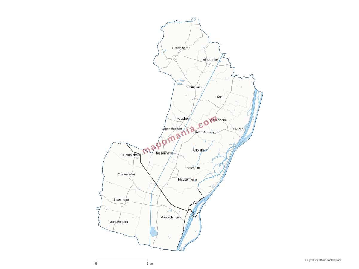 Carte de CC du Ried de Marckolsheim à personnaliser