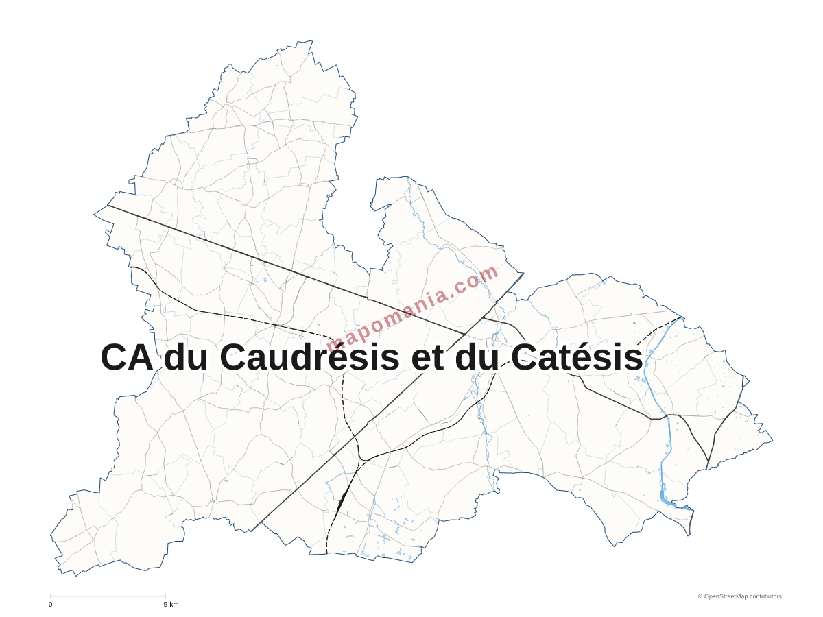 Carte de CA du Caudrésis et du Catésis à personnaliser
