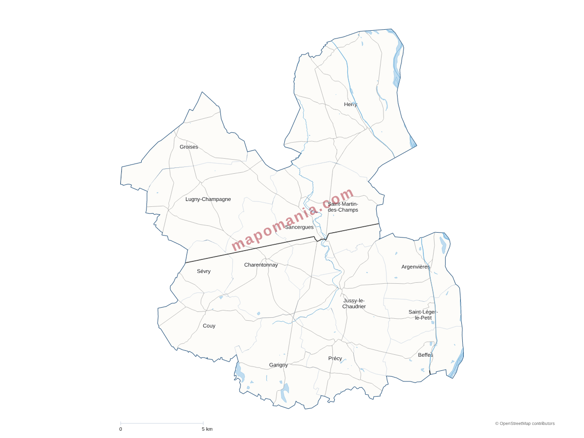 Carte de CC Berry-Loire-Vauvise à personnaliser