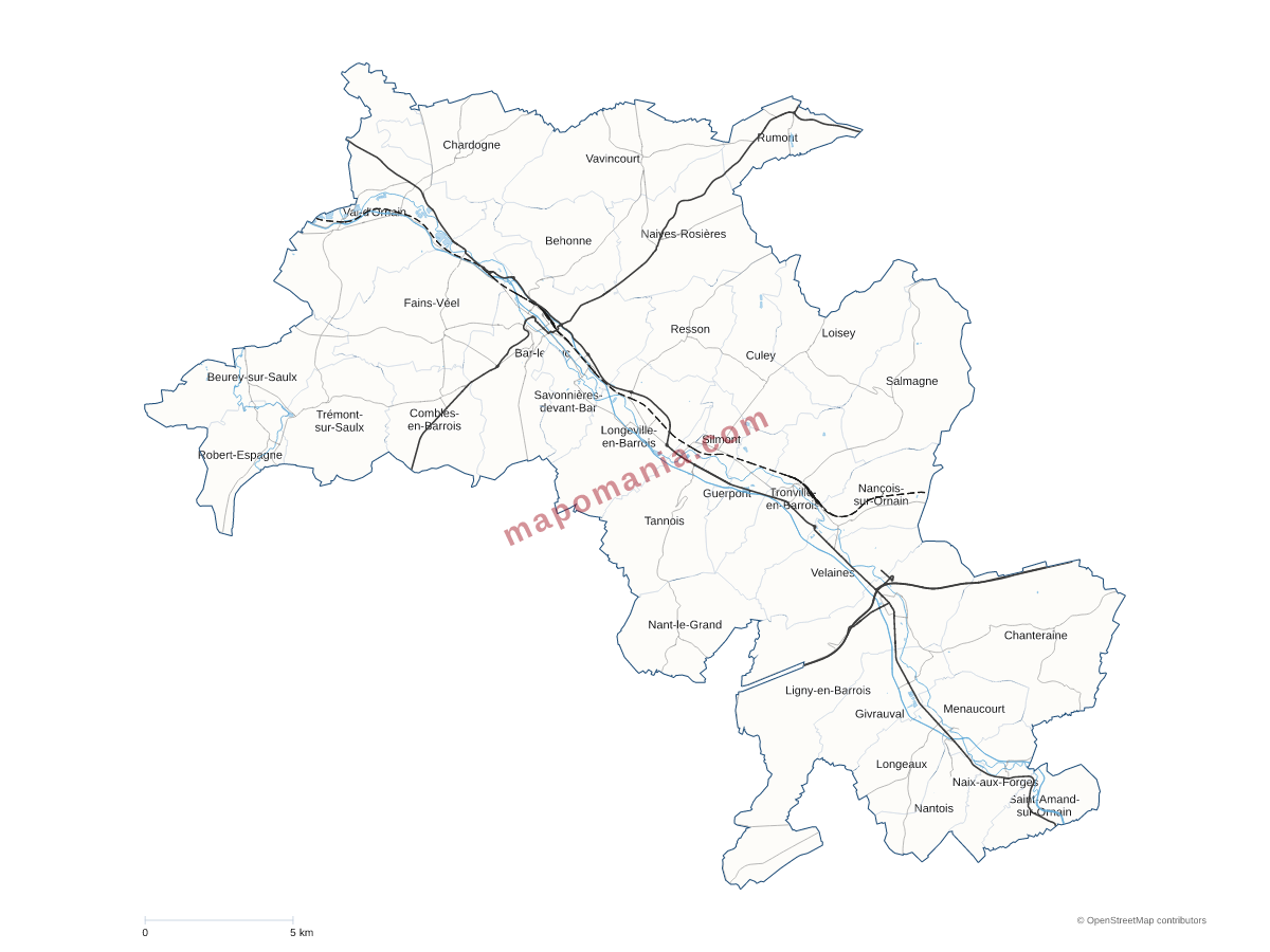 Carte de CA de Bar-le-Duc - Sud Meuse à personnaliser