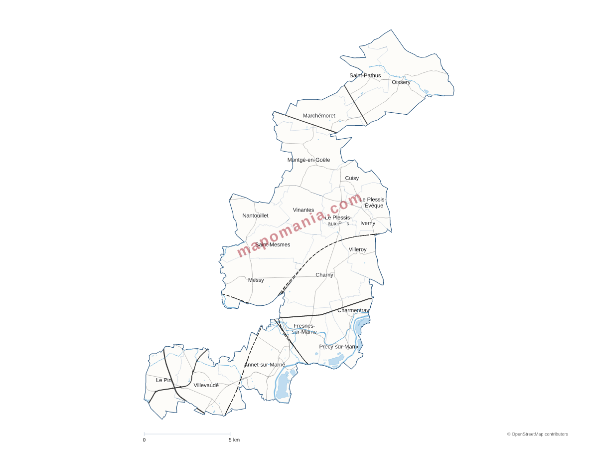 Carte de CC Plaines et Monts de France à personnaliser
