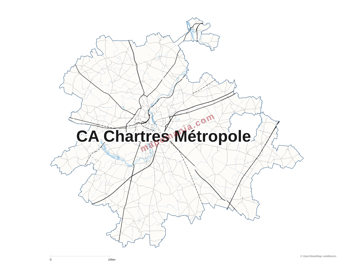 Carte de CA Chartres Métropole à personnaliser