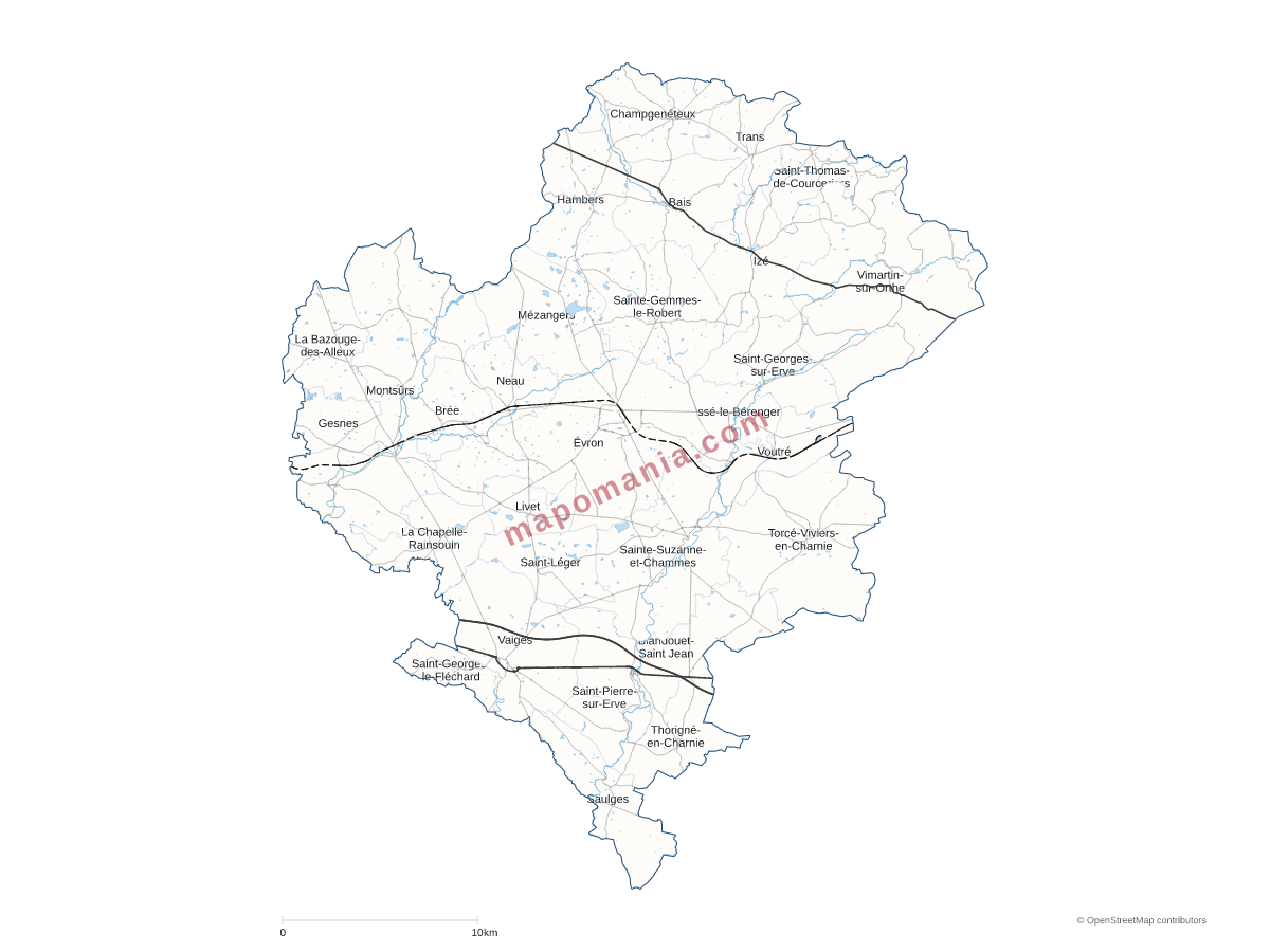 Carte de CC des Coëvrons à personnaliser
