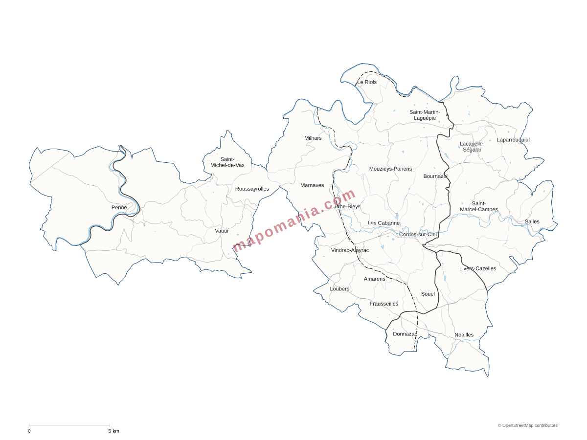 Carte de CC du Cordais et du Causse (4 C) à personnaliser