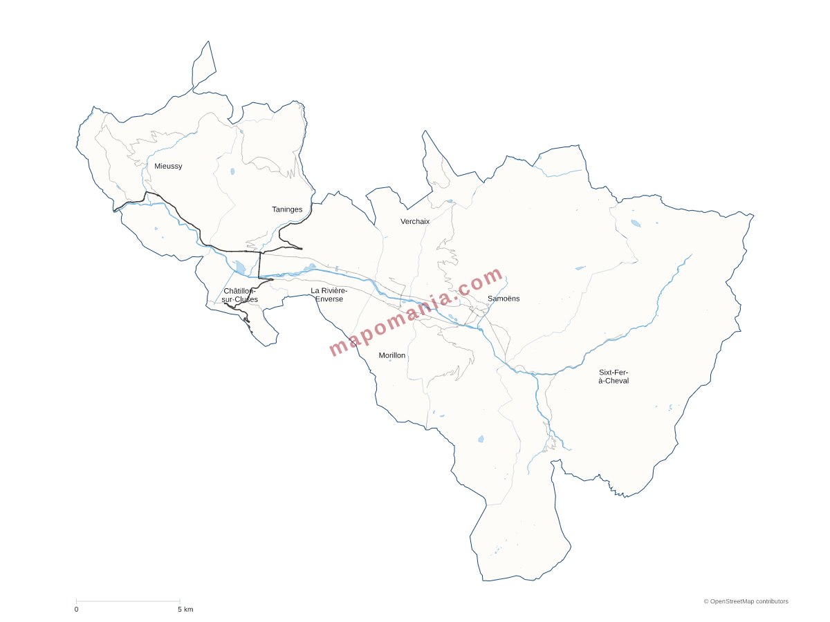 Carte de CC des Montagnes du Giffre à personnaliser