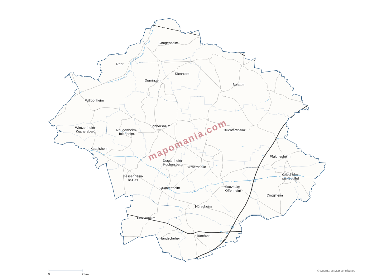 Carte de CC du Kochersberg à personnaliser