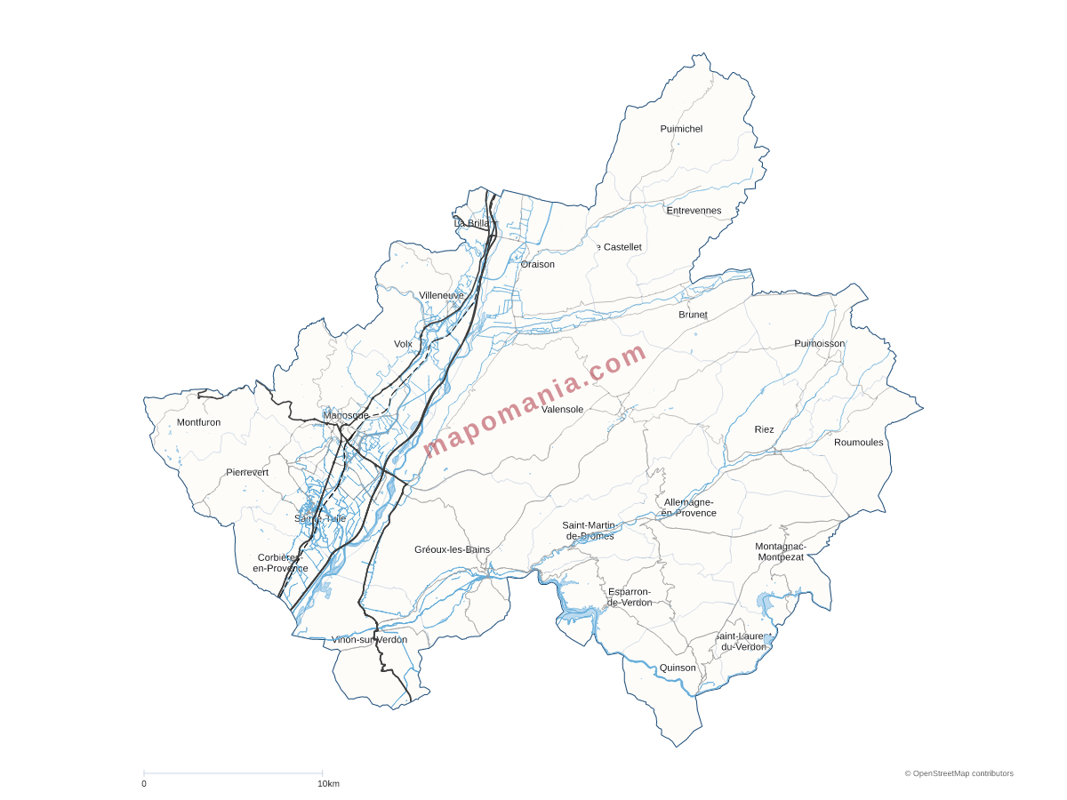 Carte de CA Durance-Lubéron-Verdon Agglomération à personnaliser