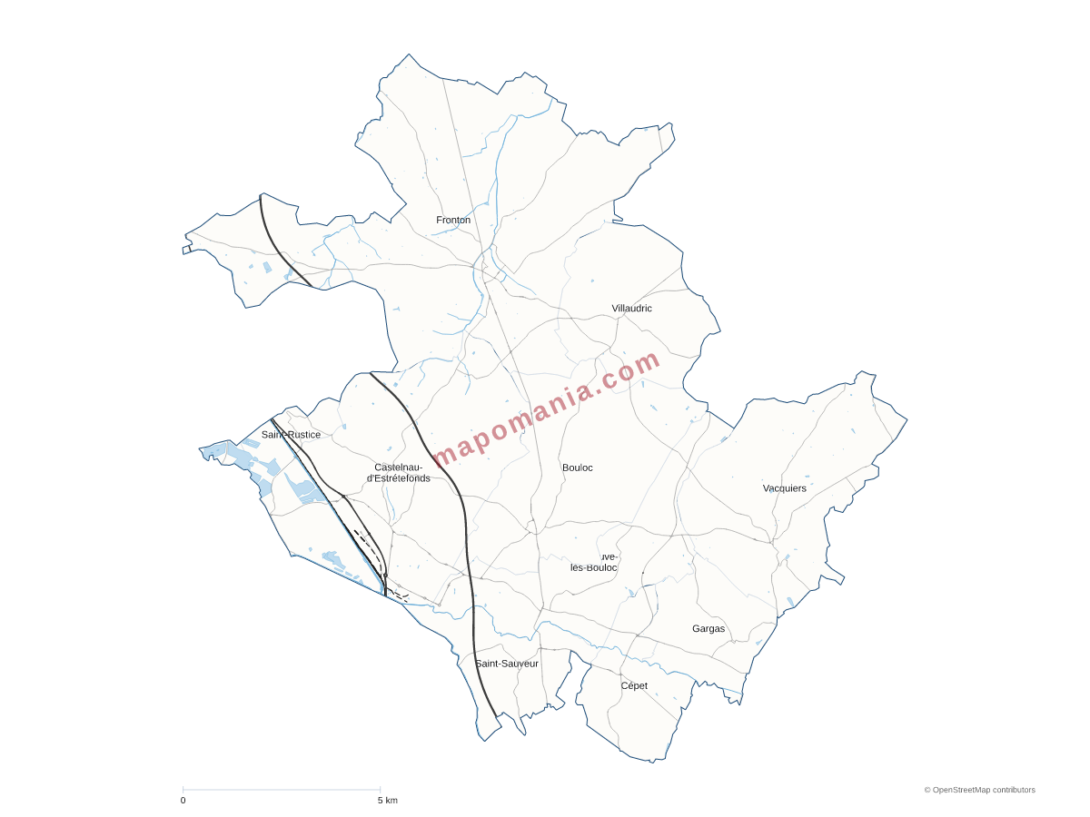 Carte de CC du Frontonnais à personnaliser