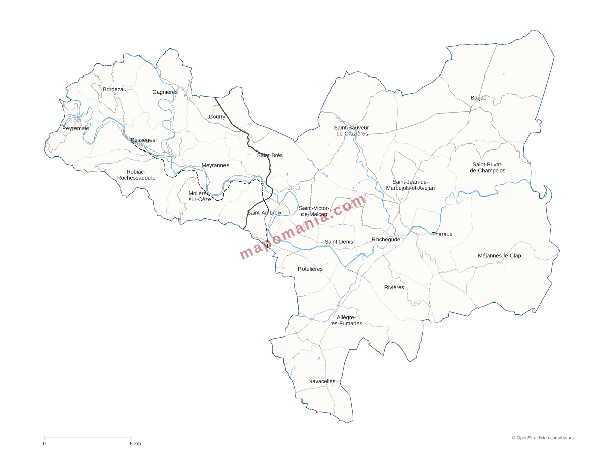 Carte de CC de Cèze Cévennes à personnaliser