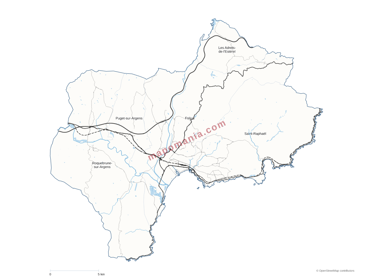 Carte de CA Estérel Côte d'Azur Agglomération à personnaliser