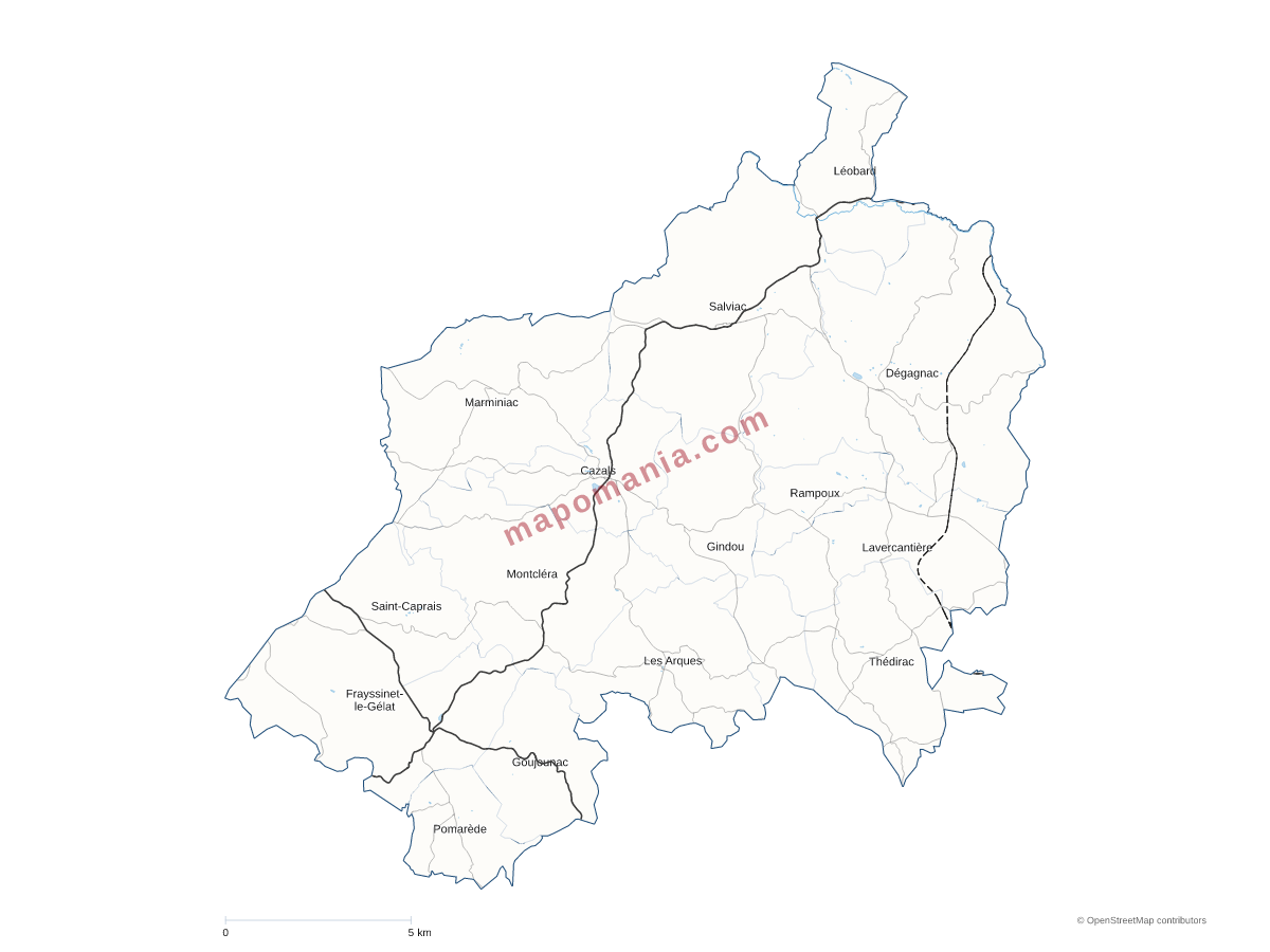 Carte de CC Cazals-Salviac à personnaliser