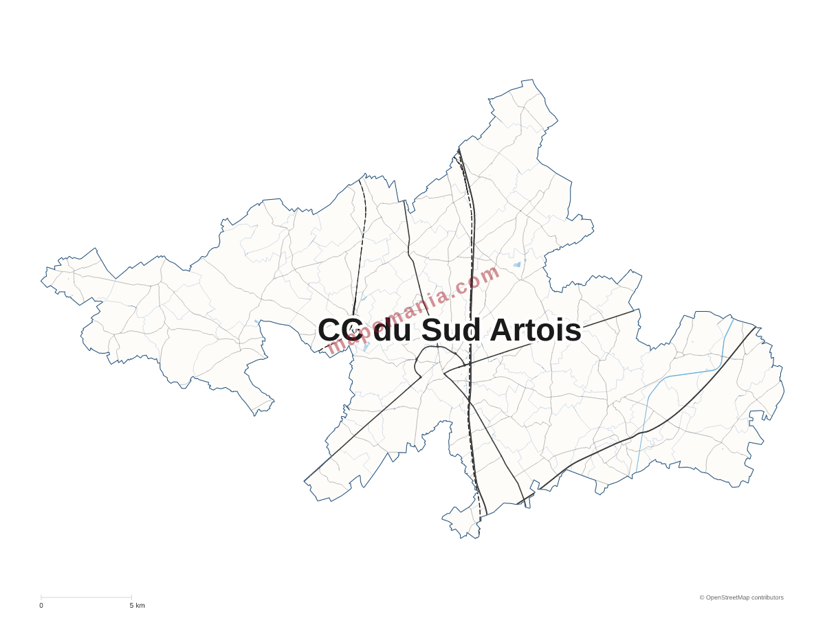 Carte de CC du Sud Artois à personnaliser