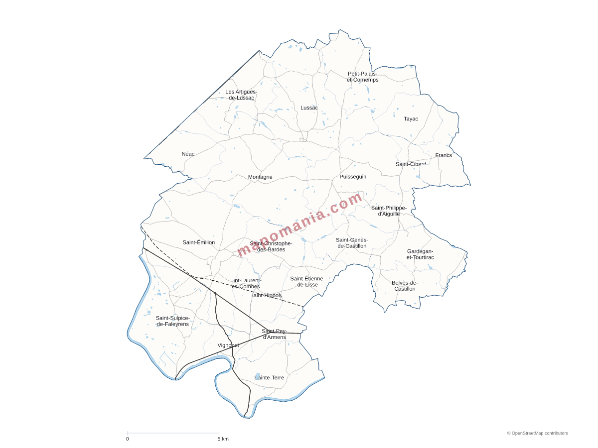 Carte de CC du Grand Saint Emilionnais à personnaliser