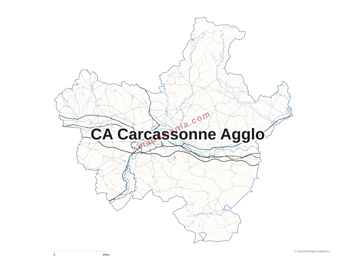 Carte de CA Carcassonne Agglo à personnaliser
