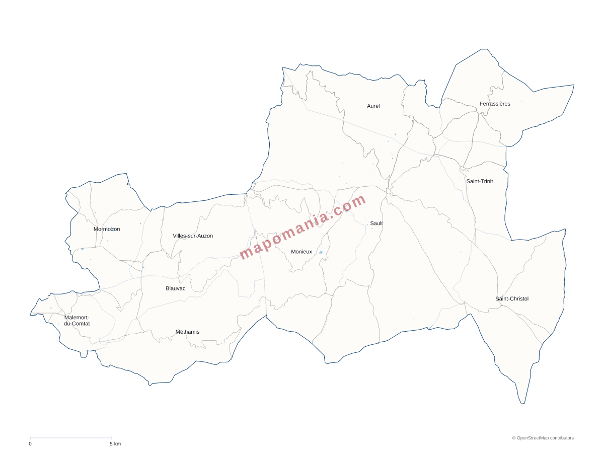Carte de CC Ventoux Sud à personnaliser