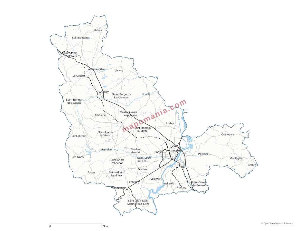 Carte de CA Roannais Agglomération à personnaliser
