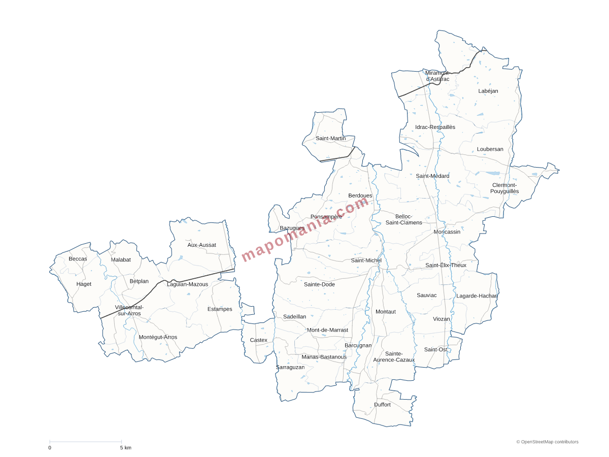 Carte de CC Astarac Arros en Gascogne à personnaliser