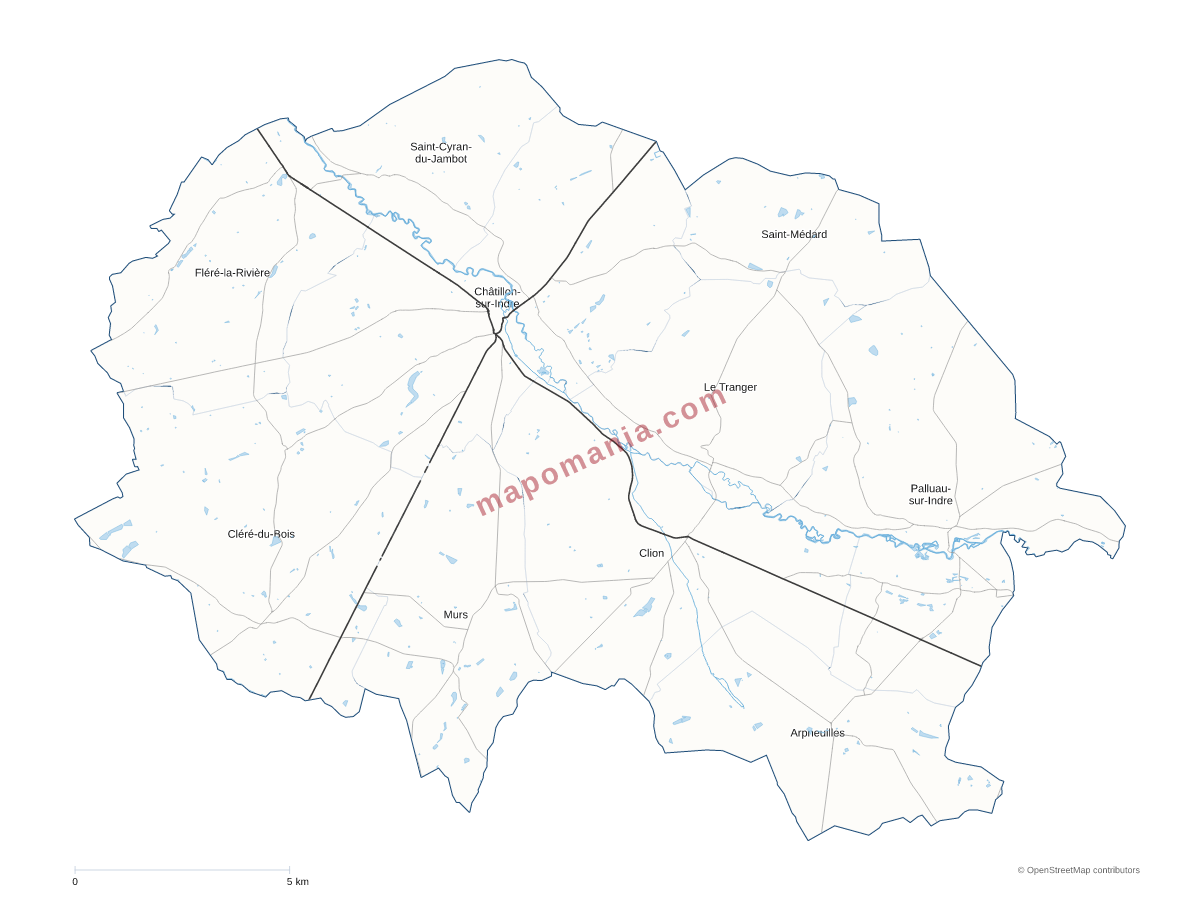 Carte de CC du Châtillonnais en Berry à personnaliser